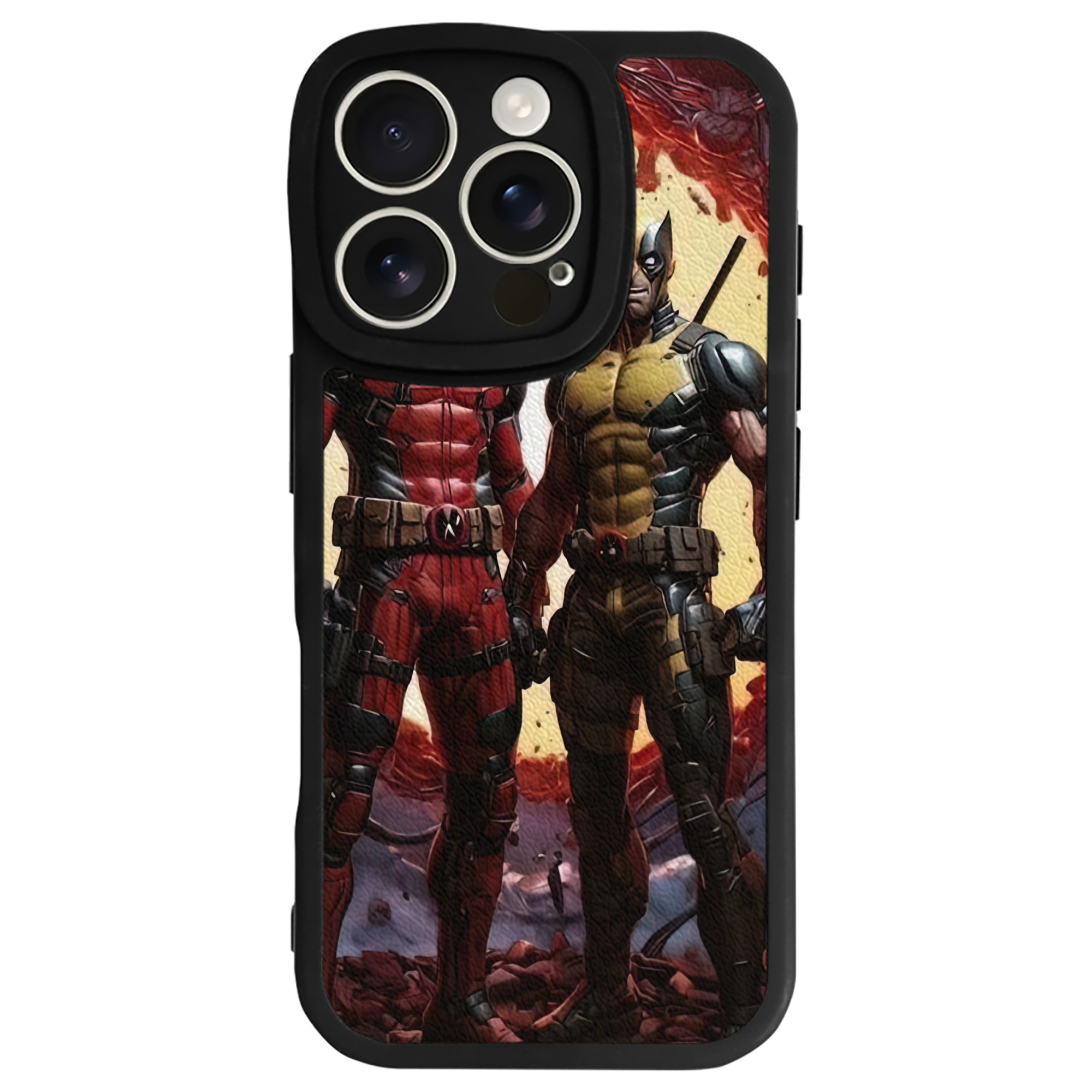 （画像用） Deadpool デッドプール 【iPhone 16シリーズ対応】シリコンスマホケース（レザー調） 材質：シリコン
